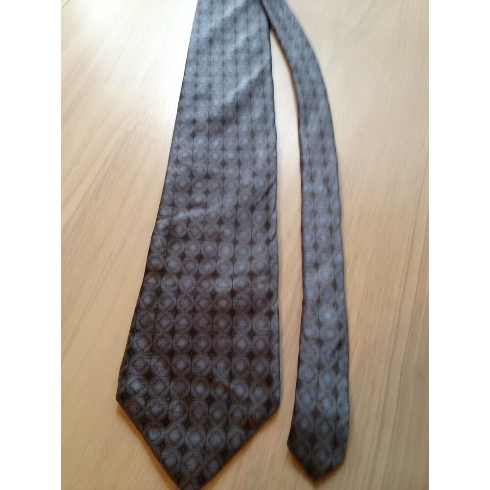 Bill Blass Men's Tie Black Label 100% Silk Gray Print Men's Neck Tie